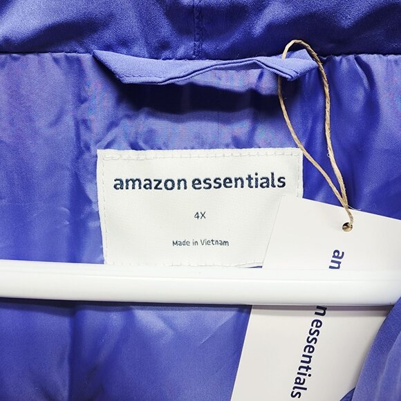 Essentials Womens Size 4X Purple Puffer Jacket With Pockets - Picture 3 of 5